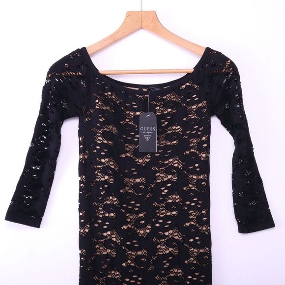 GUESS 3/4 Sleeve Textured Tubular Dress - Picture 2 of 6